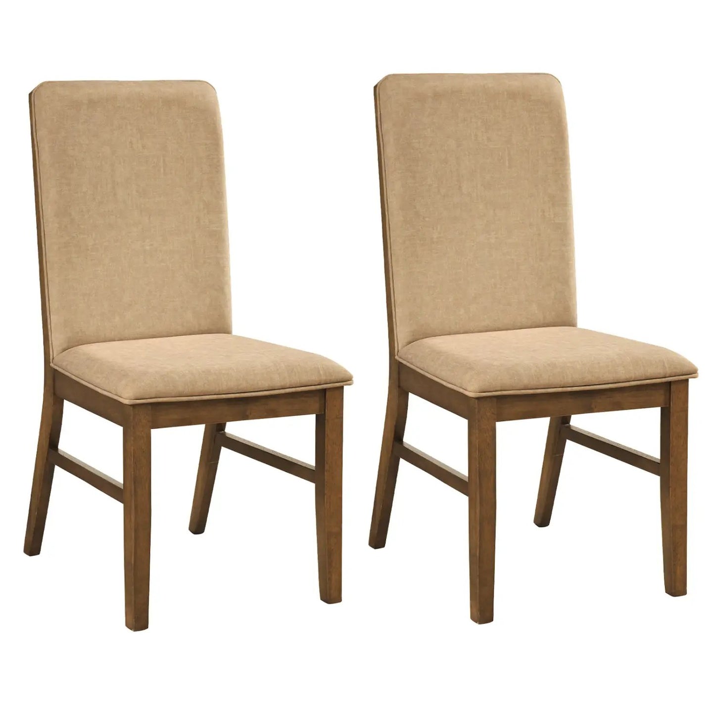 Set Of 2 Upholstered Dining Chairs With Wood Legs