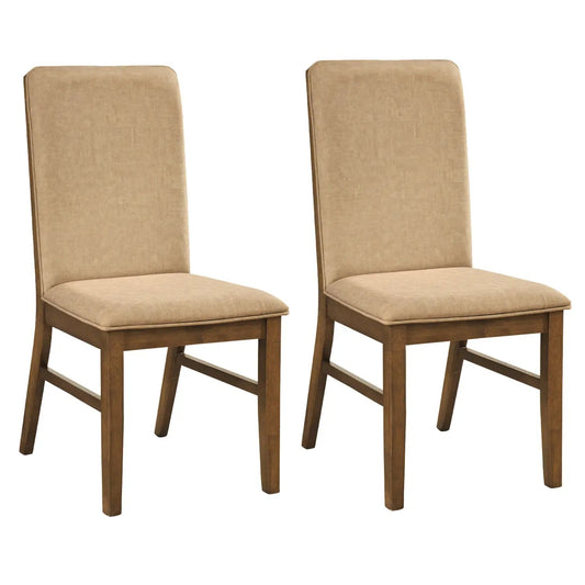 Set Of 2 Upholstered Dining Chairs With Wood Legs