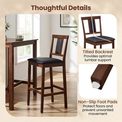 Set of 2 Upholstered Barstools 29.5 Inch Height