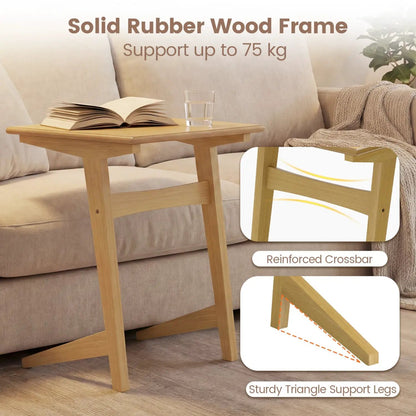 C Shaped End Tables Set of 2 With Wood Veneer