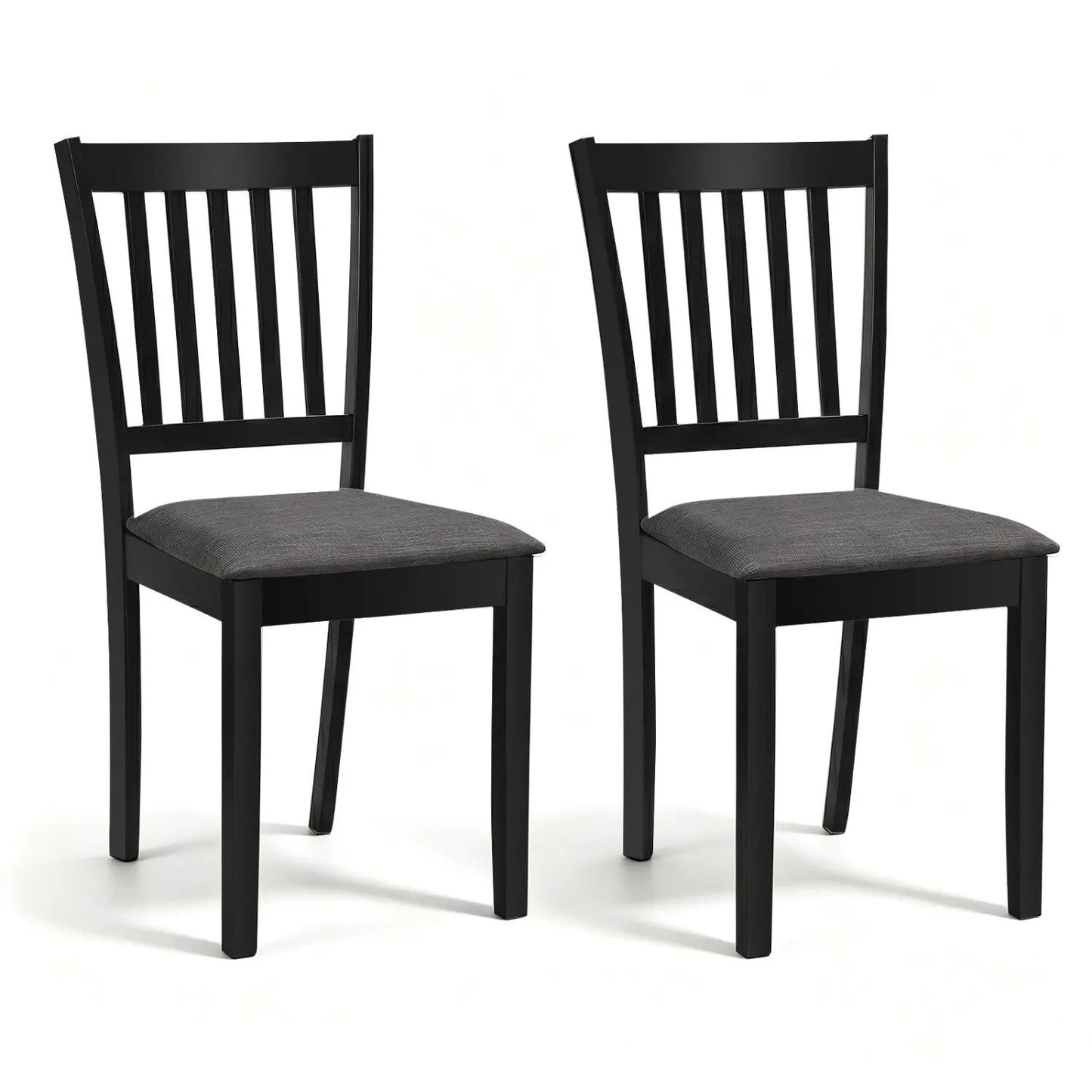 Padded Dining Chairs Set of 2 in Rubber Wood