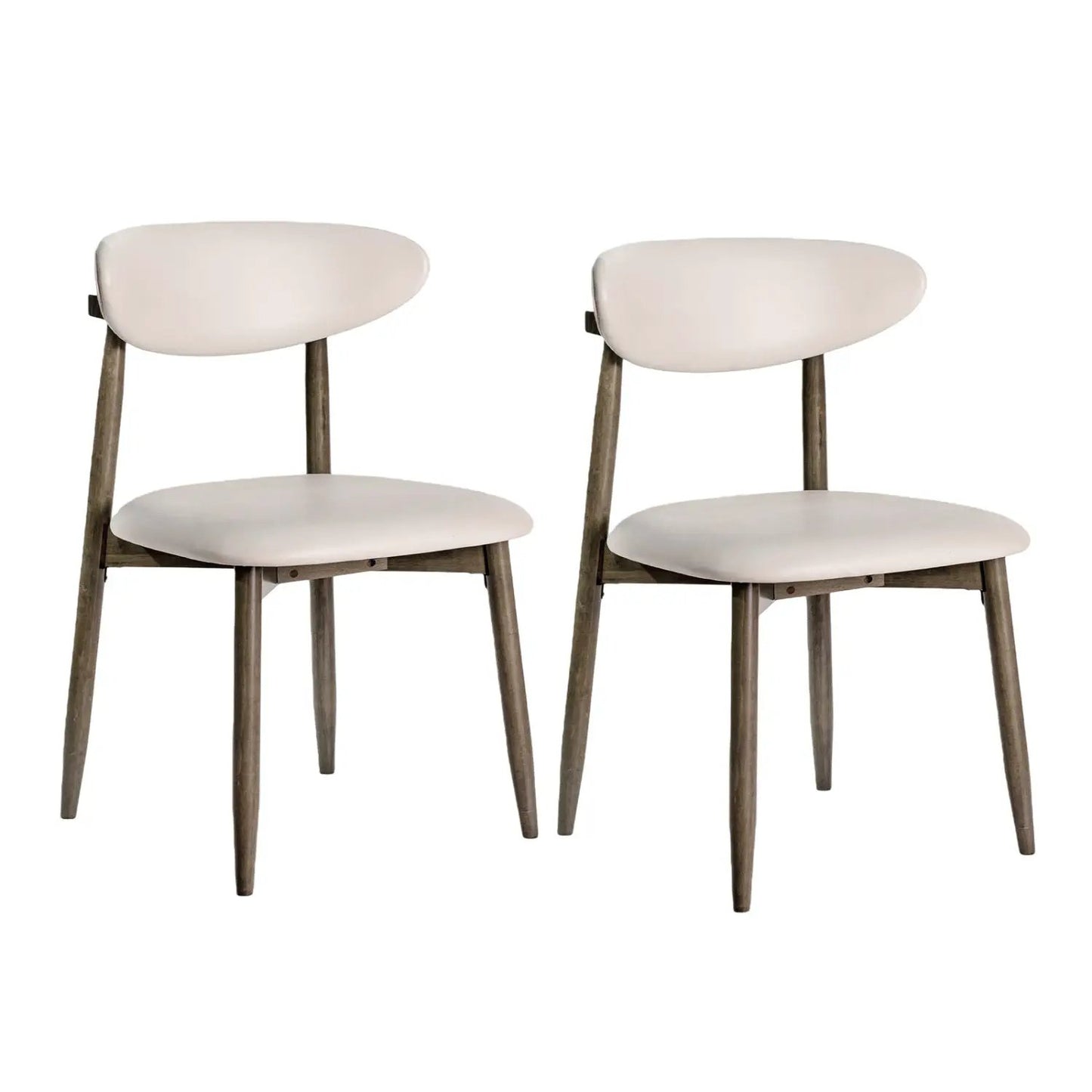 Upholstered Dining Chairs for 2 with Curved Back