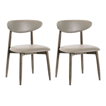 Upholstered Dining Chairs for 2 with Curved Back