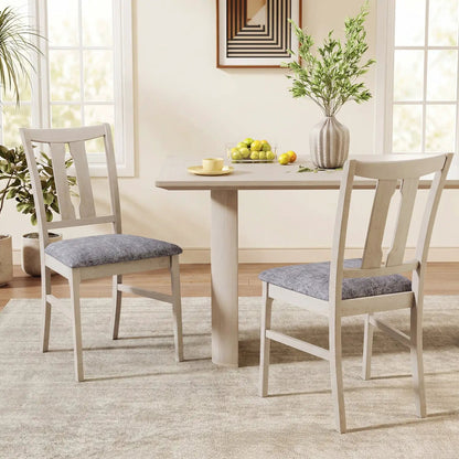 Set of 2 Wooden Upholstered Dining Chairs