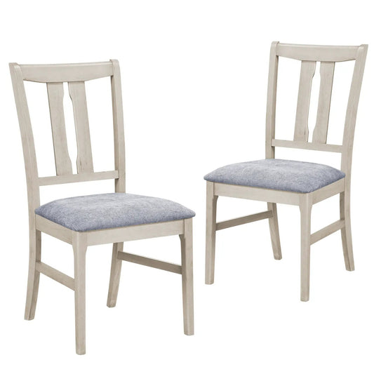 Set of 2 Wooden Upholstered Dining Chairs