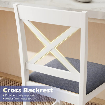 Set of 2 X Back Bar Stools with Cushioned Seats