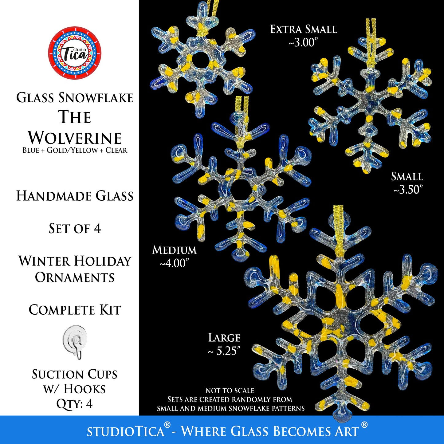 Copos de nieve de cristal hechos a mano - El Wolverine - de studioTica