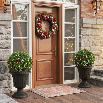 Urn Planters with Pedestal Base Set of Four