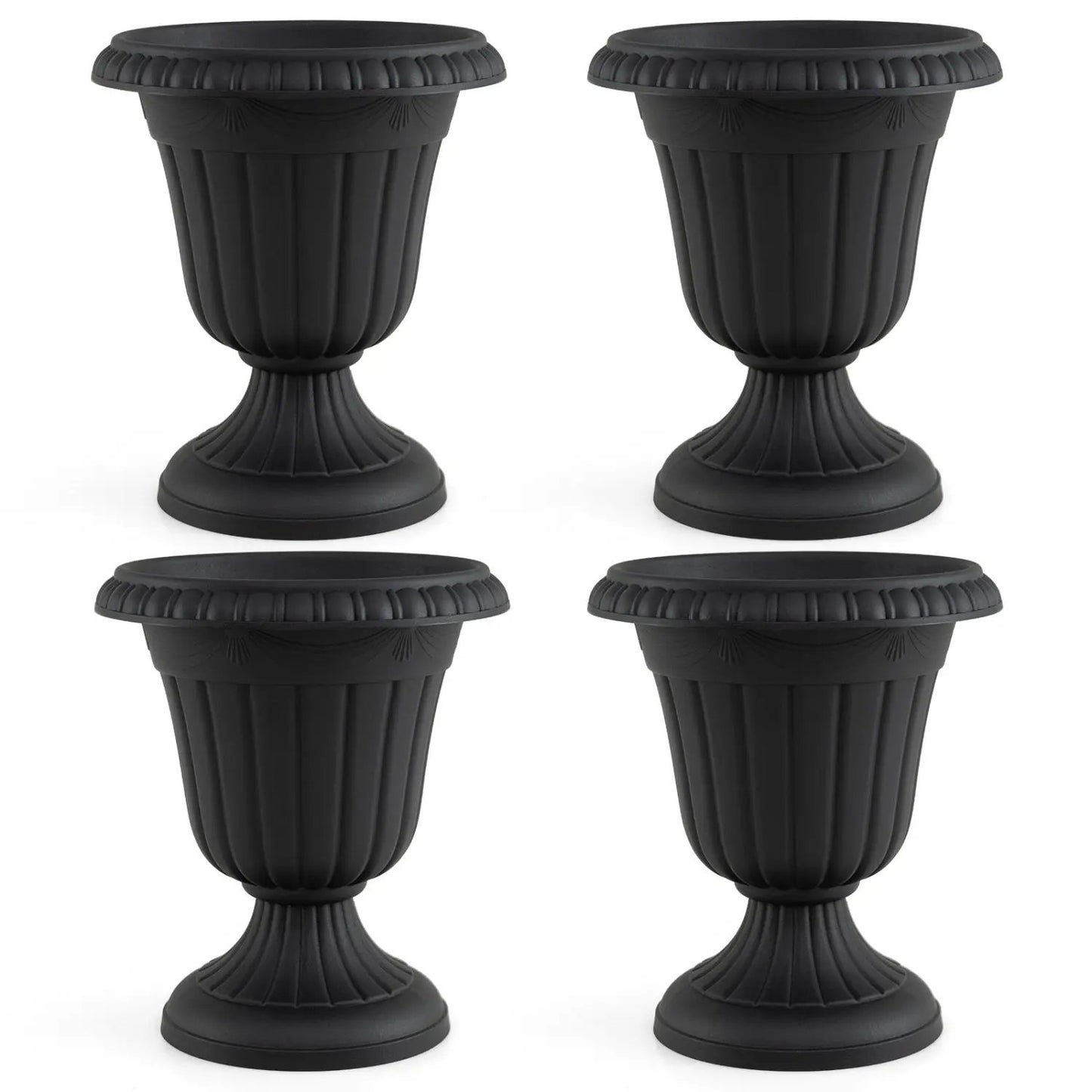 Urn Planters with Pedestal Base Set of Four