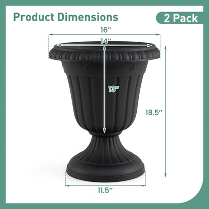 Urn Planters with Pedestal Base Set of Four