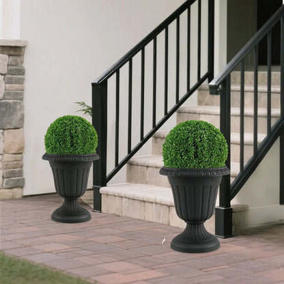 Urn Planters with Pedestal Base Set of Four
