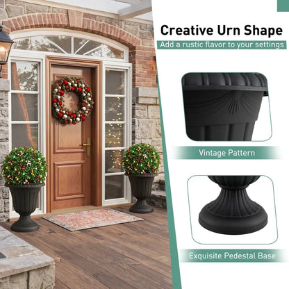 Urn Planters with Pedestal Base Set of Four