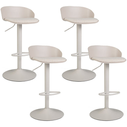 Bar stools DirectDeals adjustable swivel with back and footrest, cream upholstery, set of 4 on Tampa Home & Garden Store