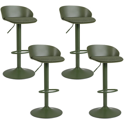 DirectDeals adjustable swivel bar stools set of 4, olive green with backs and footrests on Tampa Home & Garden Store