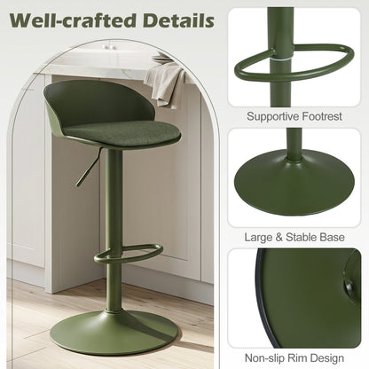 Adjustable Swivel Bar Stools set of 4 DirectDeals green with back support and footrest on Tampa Home & Garden Store