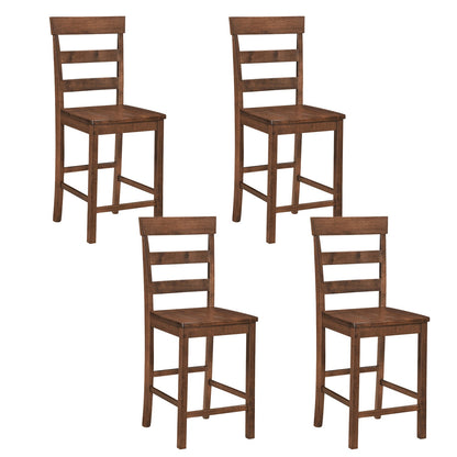 Counter height bar stools set of 2, rubber wood frame in dark brown finish, 4 shown on Tampa Home & Garden Store