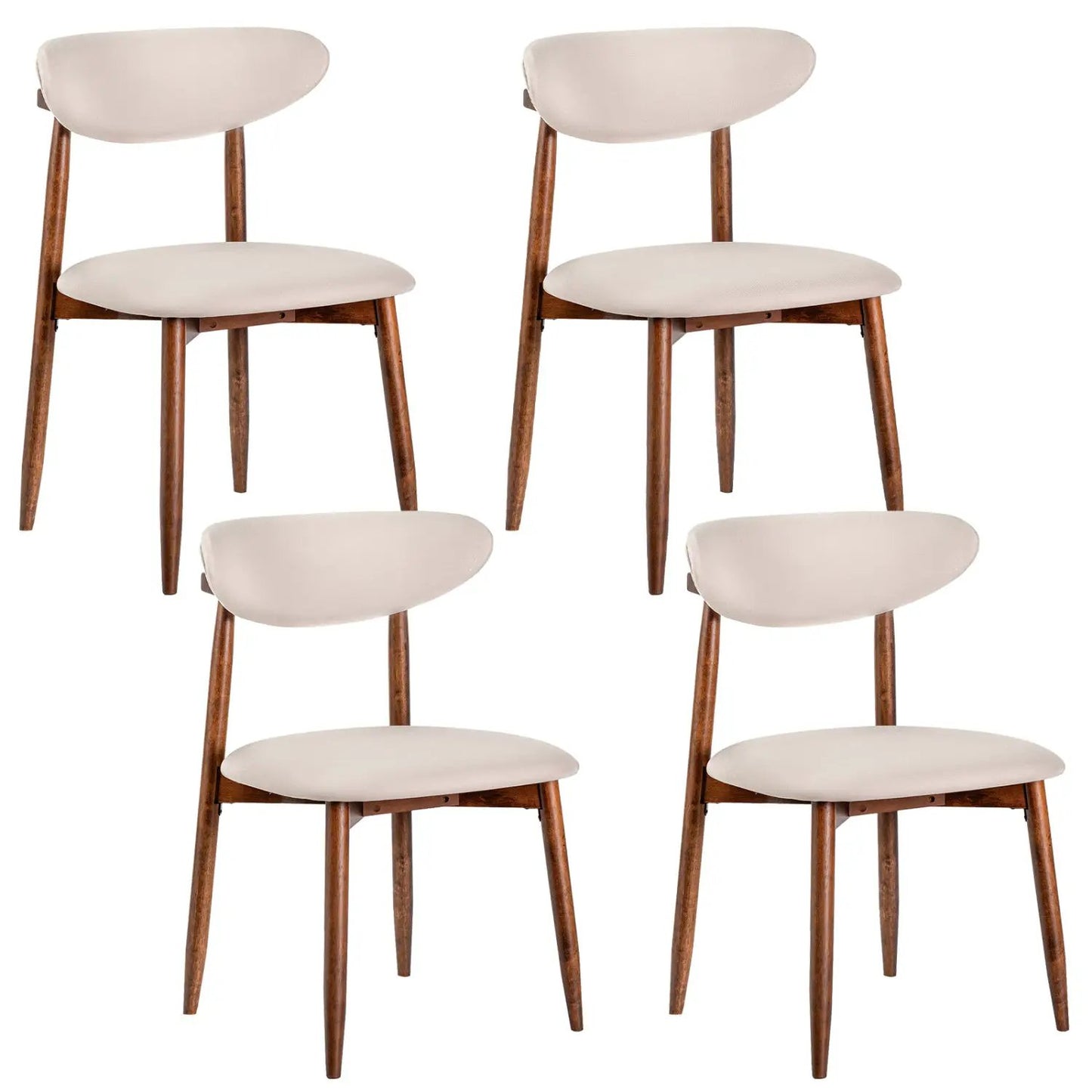 Upholstered Chairs Set Of Four With Curved Backs