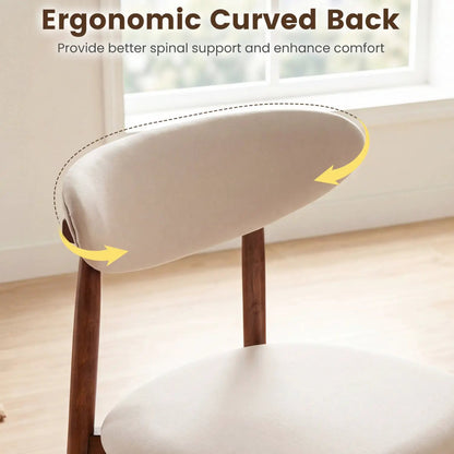 Upholstered Chairs Set Of Four With Curved Backs
