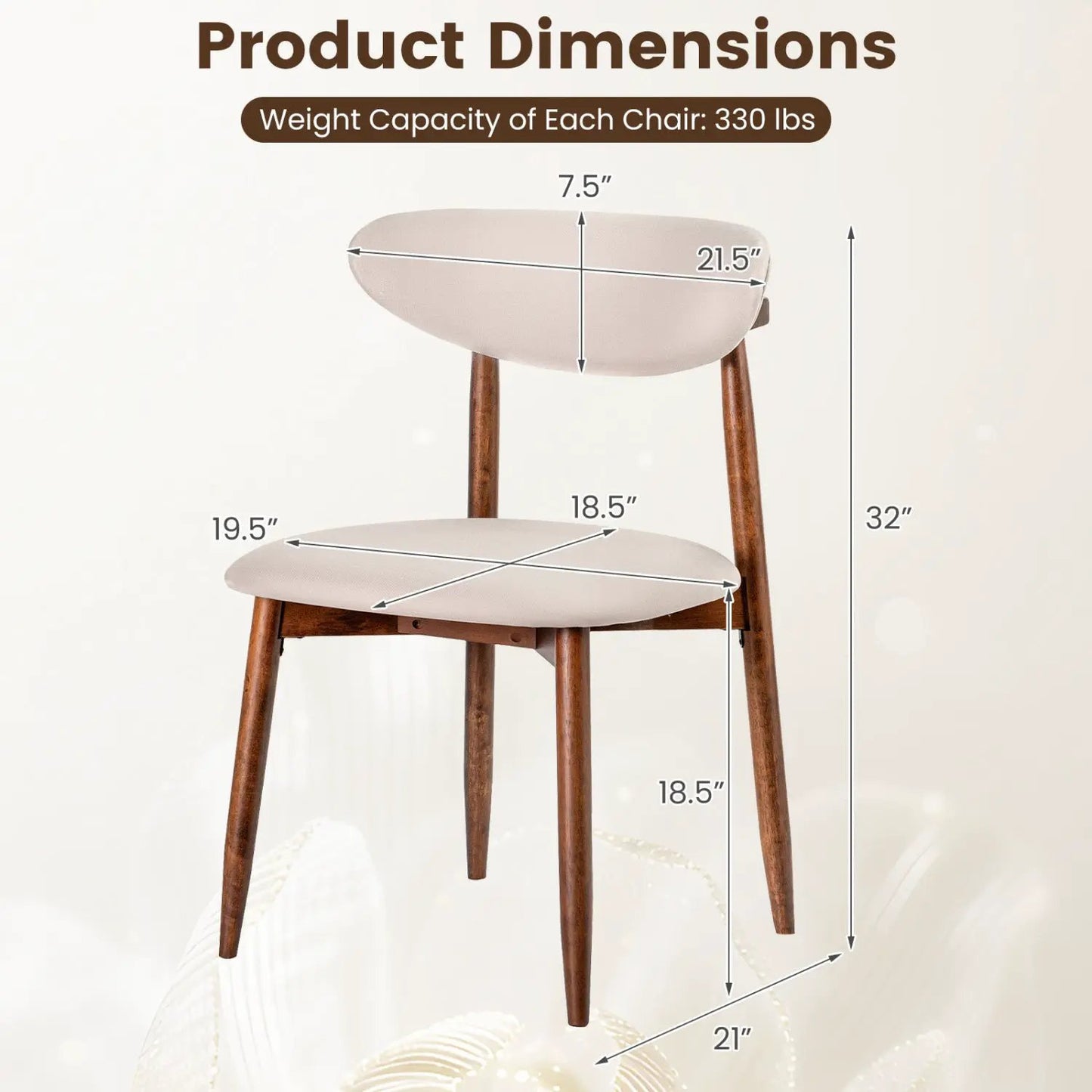 Upholstered Chairs Set Of Four With Curved Backs
