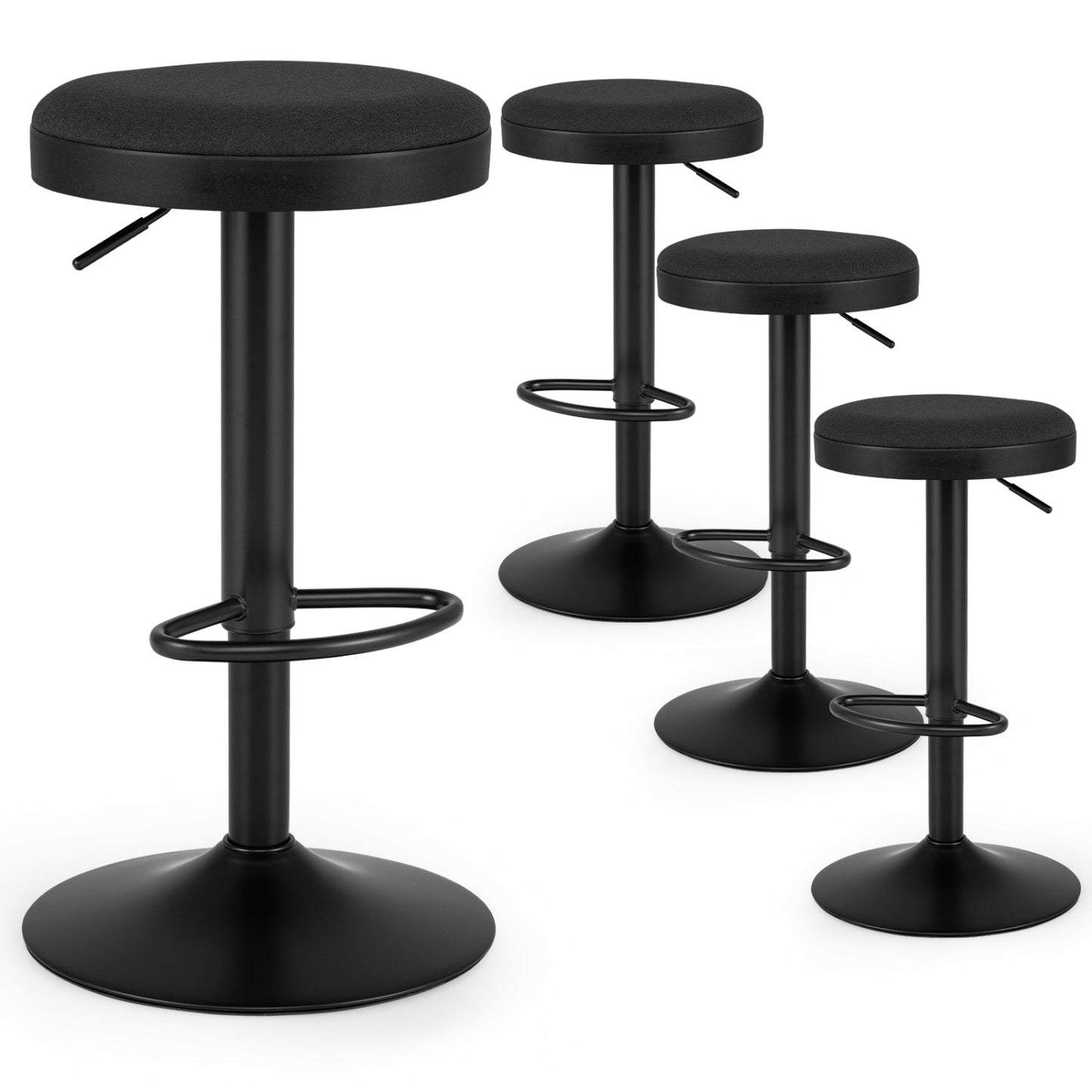 DirectDeals adjustable swivel bar stools set of 4 with padded black seats and foot rings on Tampa Home & Garden Store