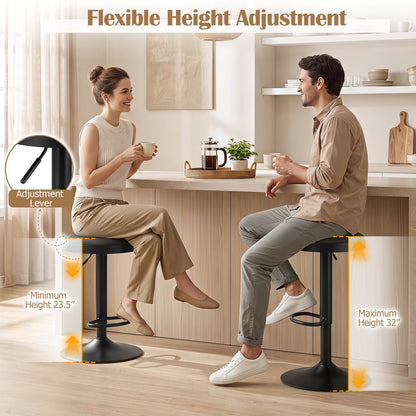 Adjustable swivel bar stools set of 4 with padded seats and black bases on Tampa Home & Garden Store