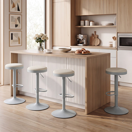 Adjustable swivel bar stools set of 4 with padded gray seats and metal bases DirectDeals on Tampa Home & Garden Store