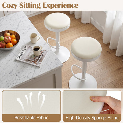 Adjustable Swivel Bar Stools Set of 4 with padded cream seats and breathable fabric on Tampa Home & Garden Store