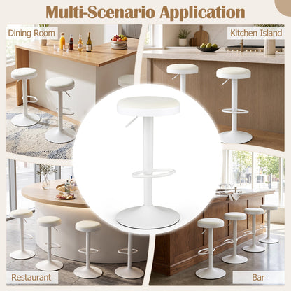 Adjustable swivel bar stools set of 4 with padded white seats DirectDeals on Tampa Home & Garden Store