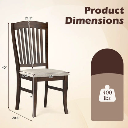 Dining Chairs Set of 4 with Padded Seats and Rubber Wood Frame