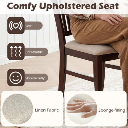Dining Chairs Set of 4 with Padded Seats and Rubber Wood Frame