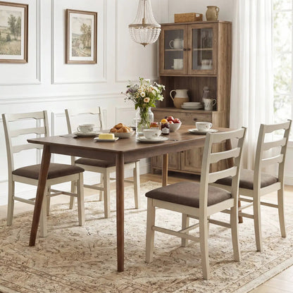 Upholstered Dining Chairs Set of 4 Wood Frame