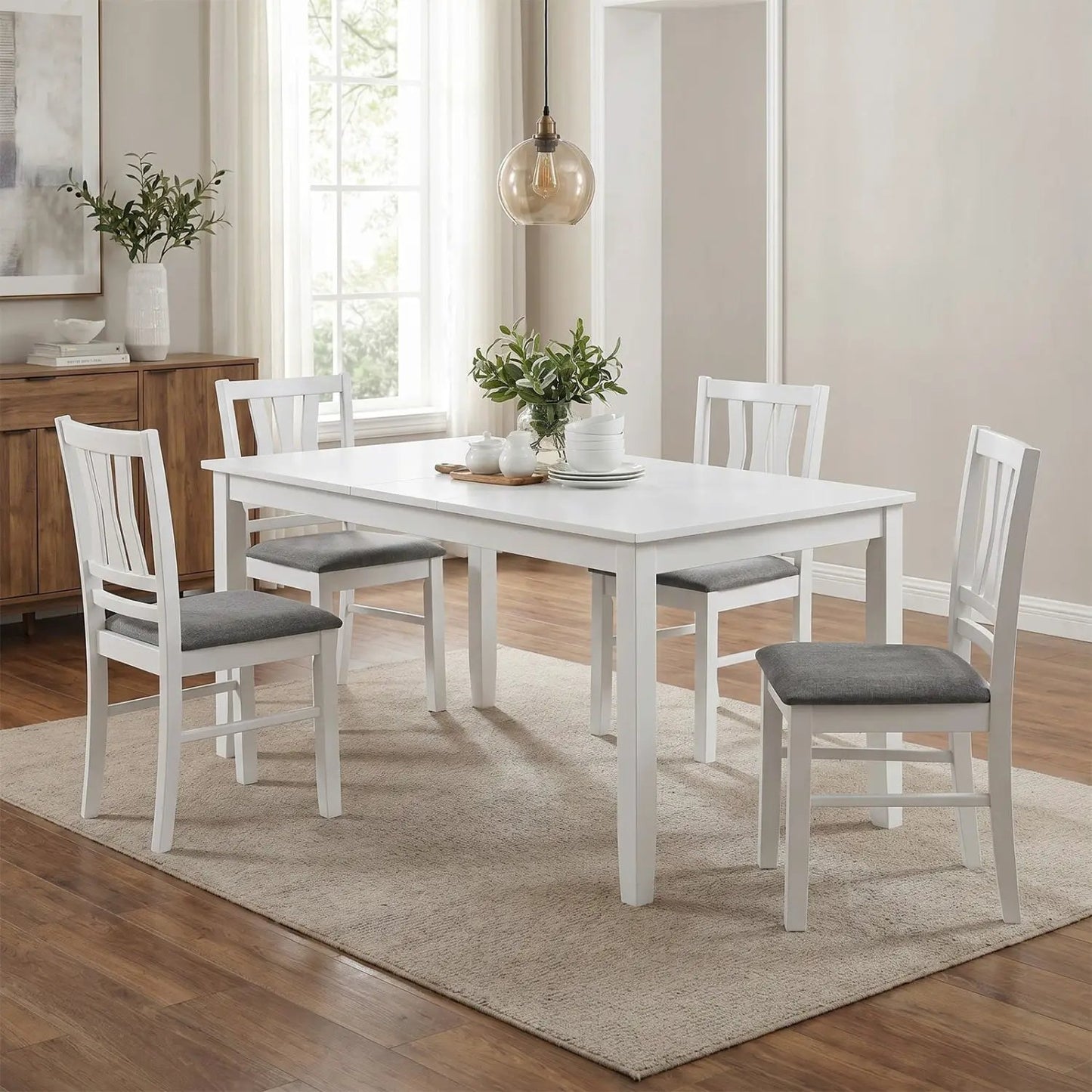 Upholstered Dining Chairs Set of 4 with Wood Frames