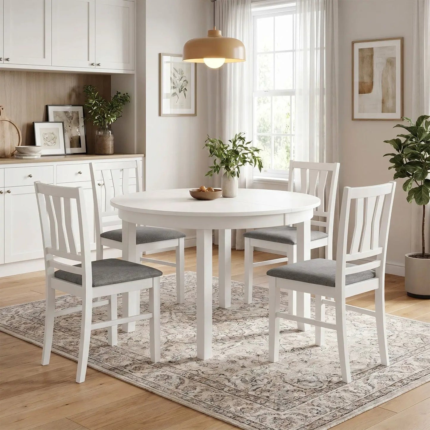 Upholstered Dining Chairs Set of 4 with Wood Frames