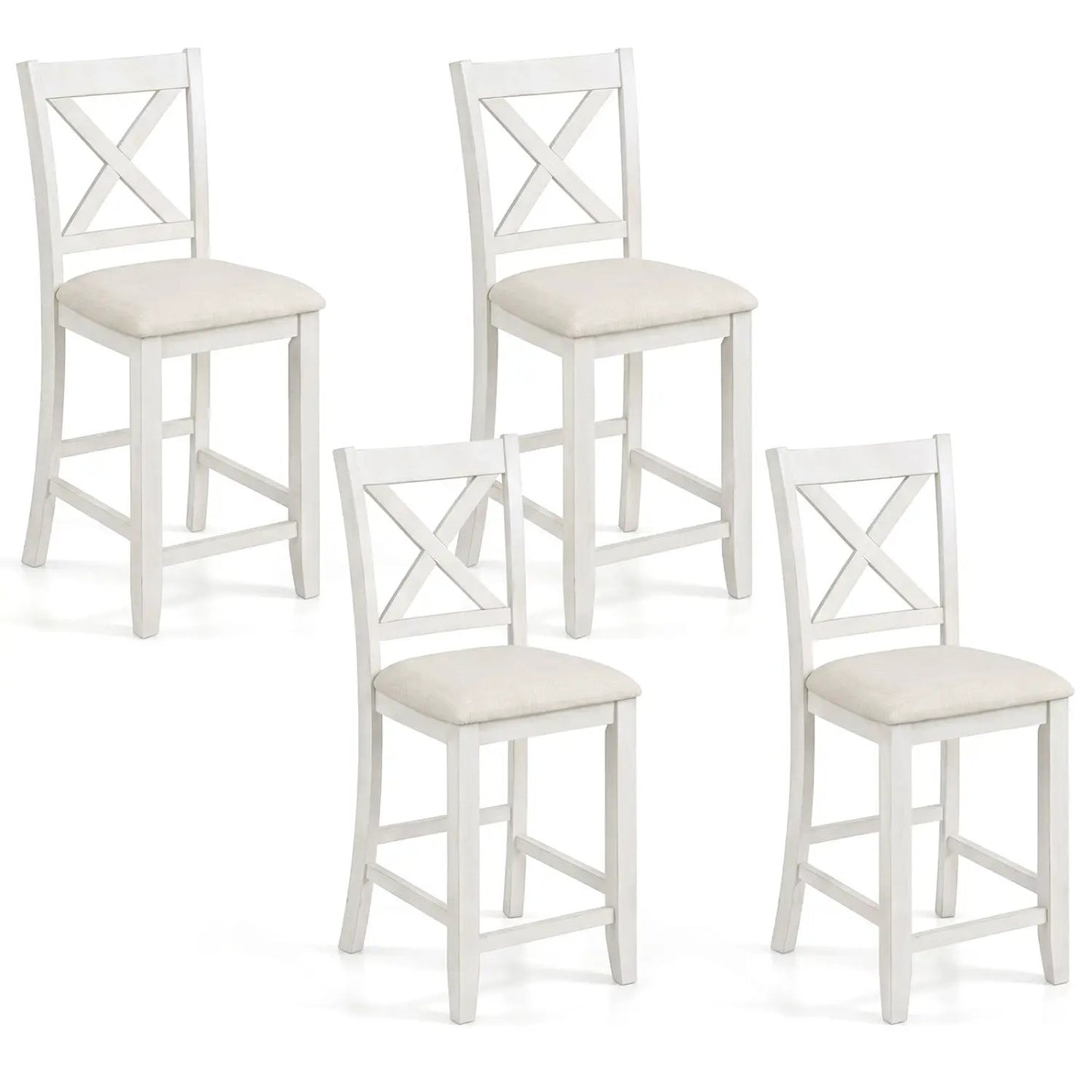 Counter Height Bar Stools Set of 4 White