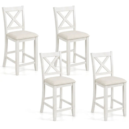 Counter Height Bar Stools Set of 4 White
