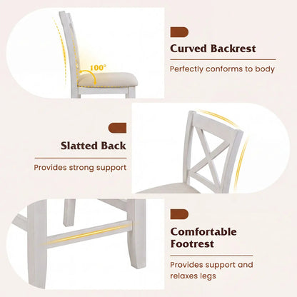 Counter Height Bar Stools Set of 4 White