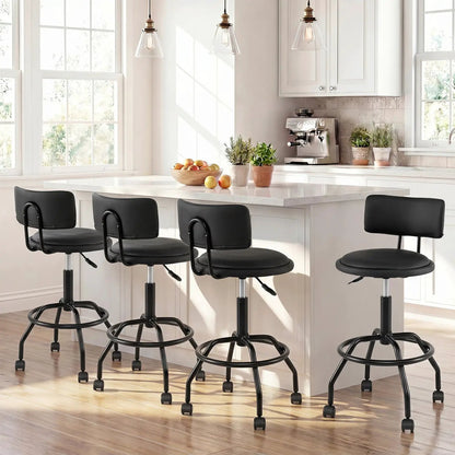 Swivel Bar Stool with Backrest Height Adjustable
