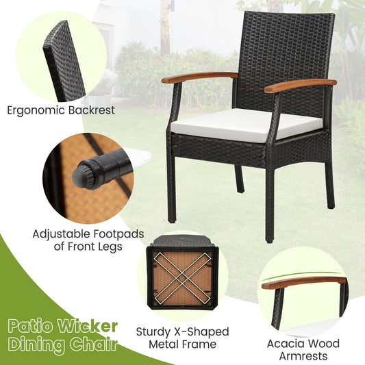 Patio Wicker Chair Set of 2/4 with Soft Zippered Cushion - Tampa Home & Garden Store