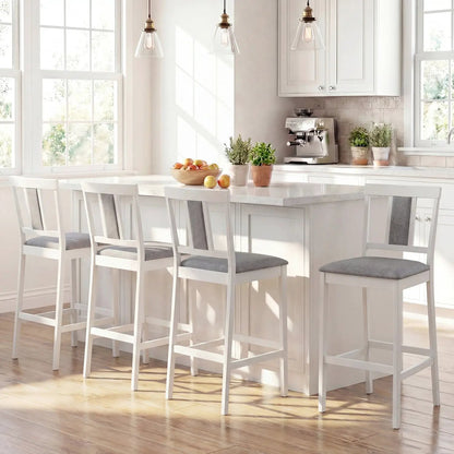 Set of 4 Upholstered Bar Stools 29.5 Inch