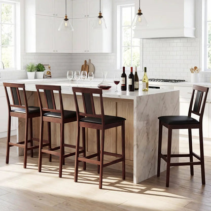 Set of 4 Upholstered Bar Stools 29.5 Inch