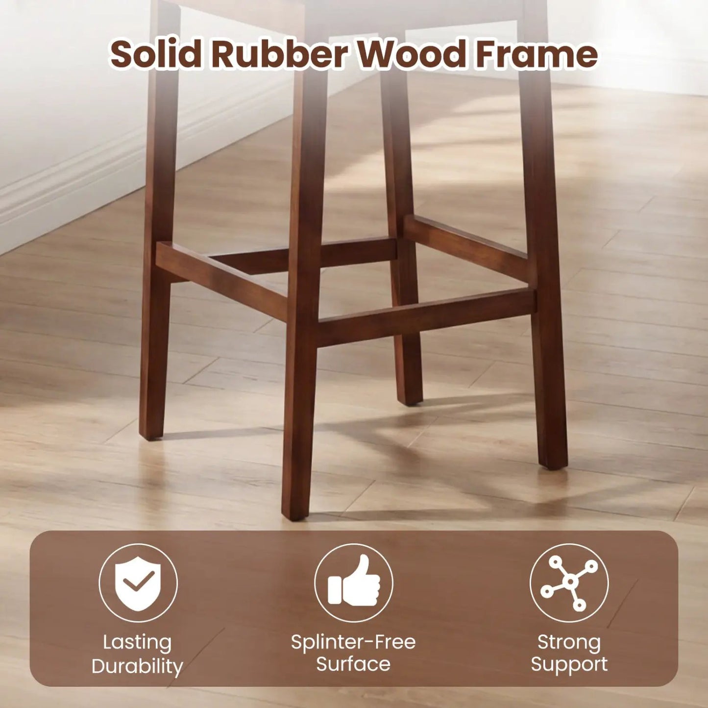 Set of 4 Upholstered Bar Stools 29.5 Inch