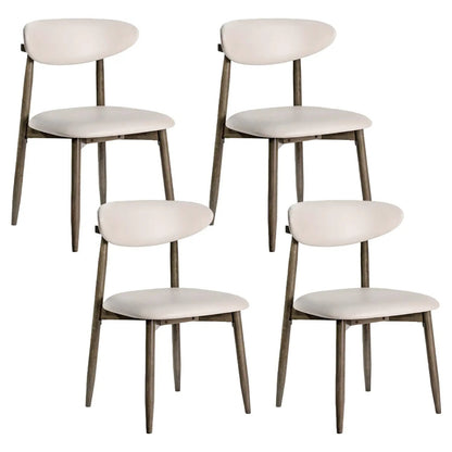 Upholstered Dining Chairs for 4 with Curved Back