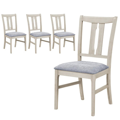 Set of Wooden Upholstered Chairs with Curved Back