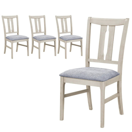 Set of Wooden Upholstered Chairs with Curved Back