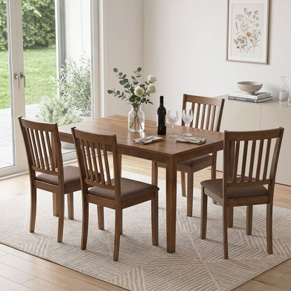 Upholstered dining chairs set of 4 by DirectDeals with rubber wood frame and brown fabric seats on Tampa Home & Garden Store