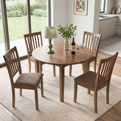 DirectDeals Upholstered Dining Chairs set of 4 with rubber wood frame, brown fabric seats on Tampa Home & Garden Store