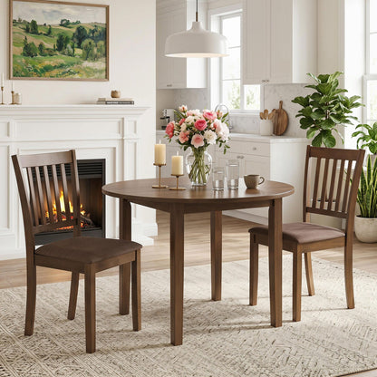 Upholstered dining chairs set of 4 with rubber wood frames in dark brown on Tampa Home & Garden Store