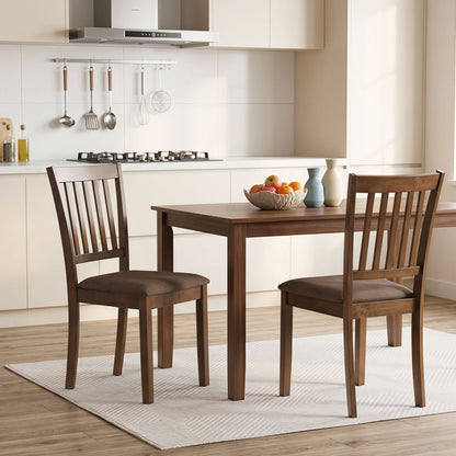 Upholstered dining chairs set of 4 with rubber wood frame in dark brown on Tampa Home & Garden Store