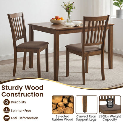 Upholstered Dining Chairs Set of 4 with rubber wood frame brown DirectDeals on Tampa Home & Garden Store