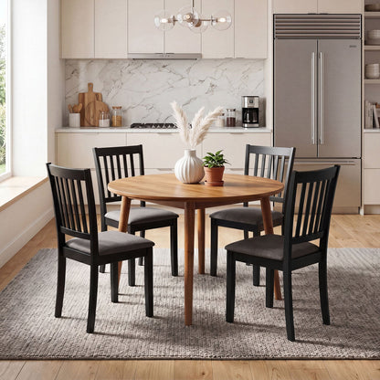 Upholstered dining chairs set of 4 with rubber wood frame in black and gray DirectDeals on Tampa Home & Garden Store